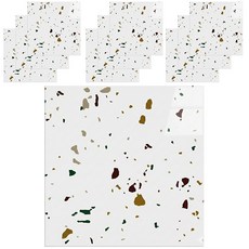 루메이크 벽에 붙이는 방수 타일 시트지 10개, 테라조화이트