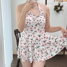 디어마더 화이트플라워 원피스수영복 노출없는 빅사이즈수영복 호텔수영장수영복 임산부수영복 엄마수영복 체형커버 호캉스 원피스수영복