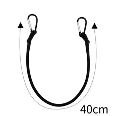 검은색 후크가 있는 야외용 탄성 로프 가볍고 수하물 포장 및 텐트 설치에 적합 30/40/50cm, 03 black 40cm