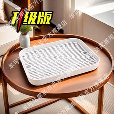 雙層瀝水托盤 茶杯收納杯架 桌面置物架, 1個, 三代升級加厚款 瀝水盤-亞麻灰色 1個