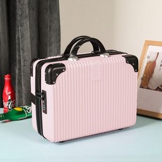 초경량 소형캐리어 트렁크 1박2일 가벼운 승무원 여행용가방, 무광 파우더 [스크럽 코너], 14인치 [표준타입+잠금없음]