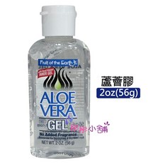 Fruit of the Earth 蘆薈膠 Aloe Vera 100% Gel 無添加香精 舒緩日曬及乾燥肌膚 2oz (56g), 1個, 2oz(FE-009)保存2028/08