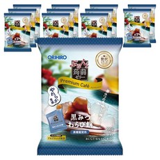 ORIHIRO Purunto 褐藻糖膠黑糖芳根粉糕蒟蒻果凍 高級咖啡廳風味 10入, 12個, 200g