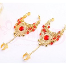 【台灣現貨】舞蹈配飾手指套/指甲套 千手觀音指套/護甲套 舞蹈配件, 1個, 太陽花花款-雙手