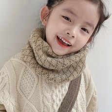 아동 겨울 목도리 남녀공용 스트라이프 보온 소프트 털, 클래식 카키