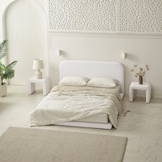 하포스 린츠 E0 슬림 저상형 패브릭 침대 헤드형 매트선택 지정일설치, 플로럴 아이보리 헤드형 프레임만