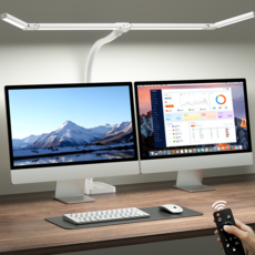 ACMEZING 접이식 확장형 베이스형 LED 와이드 스탠드 공부용 스탠드 25가지 색온도/밝기 조절 + 리모컨 D9 Plus, 화이트