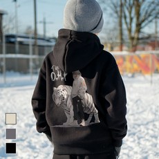 OHP 작품을 입는다 아동 기모 후드 타이거 best 3