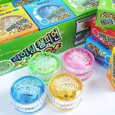 발광 챔피언 요요 장난감 회전 놀이 기구 어린이 손놀림 연습 완구, 1개