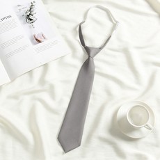 學生制服配飾免打領帶女 休閒學生小領結 襯衫配飾 黑色紅色灰色 日系簡約風格 #A7305灰色 #默認尺寸