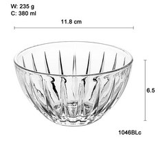 260ML 高腳玻璃冰淇淋碗 甜品杯 冷飲杯, 11.6CM光芒小碗KC21579, 1個