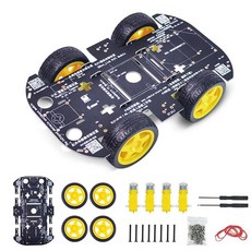 4WD 스마트 로봇 자동차 섀시 키트 아두이노 라즈베리 파이 DIY 프로그래밍 가능한 TT 모터 청소년 성인 취미 로봇 섀시를 위한 로봇 교육 키트, PCB Chassis