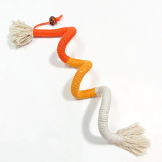 貓咪啃咬繩 耐抓玩具 柔軟棉線玩具, 杏+橙, 1個