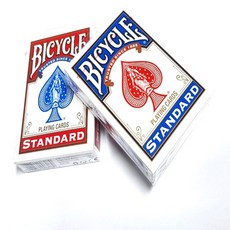 카드마술 정품 바이시클카드 라이더백 레드1덱 블루1덱 PVC플라스틱 투명카드케이스 2개 증정 USPCC 마술카드, 1세트