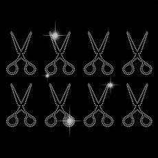 1개 유리 핫픽스 라인스톤 다리미 부착형 아플리케 의상 액세서리 (옷 가방 바지용) 가위 297x210mm, 혼합색