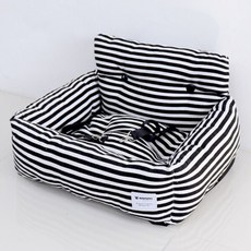 강아지 스트라이프 카시트 블랙 1P 애견 차량 방석 kim+61228Qa
