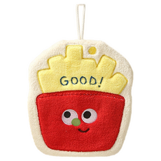 卡通造型珊瑚絨掛式擦手巾 (薯條/餅乾), 餅乾, 1個