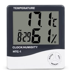 HTC-1 溫濕度計 時鐘功能, 1套, HTC-1 溫溼度計 主機 (盒裝)