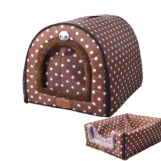 대형견 하우스 실내 개집 특대형 강아지 겨울 방한 보온 집 지붕, 13. 커튼 브라운도트 S 38x32x27, 1개