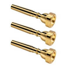 3 팩 트럼펫 마우스 피스 3C 5C 7C 트럼펫 액세서리 초보자를위한 황동 트럼펫 마우스 피스 세트 (Gold), 금
