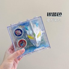 奧特曼合金戰鬥陀螺 - 超人力霸王戰鬥陀螺玩具 (台灣現貨), 1個, 銀藍