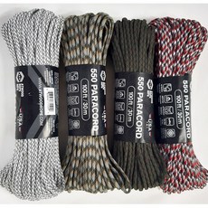 미국 앳우드로프 파라코드4mm 밧줄 4mm x 30m 낙하산줄 550파라코드 앳우드, 블루