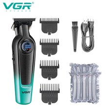 VGR 헤어 클리퍼 전문가용 이발기 바버 클리퍼 무선 트리머 남성용 클리퍼 및 트리머 세트 V-196 V-996, V996 Green