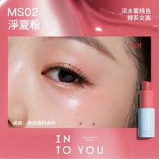 INTO YOU 淨感多用棒 水光多功能彩妝棒 唇膏 腮紅 眼影 高光 輕透服貼, MS02 淨夏粉, 1個