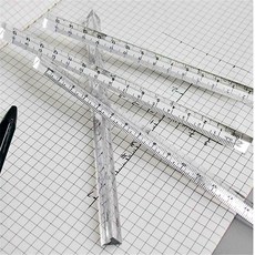 픽봄 투명 삼각자 입체 눈금 20cm 자 측정자 제도용품