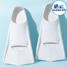 오션킷 오리발 숏핀 프리다이빙 스노쿨링 수영 실내 수영장, 화이트