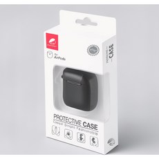 iSmile 蘋果耳機保護套 適用於AirPods 1/2, 黑色, 1個, Airpods1/2 保護套