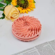 키히코 실리콘 샤워 브러쉬 양면 바디 샴푸 두피 마사지 샤워타월 스크럽, 핑크, 1개, 1개입