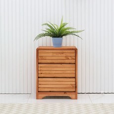 가구산책 원목 3칸 협탁 400 H3607, 오크