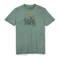 Smartwool 男士美麗諾羊毛摩托車印花圓領T恤，柔軟舒適，潮流印花，四季皆宜