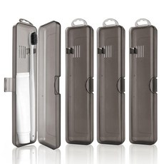 Roucerlin 치약 및 칫솔 여행용 케이스 스냅온 여행용 칫솔 홀더 여행 욕실 자동차 휴대용 휴대용 칫솔 케이스 보관 용기 (투명 컬러), 투명 그레이