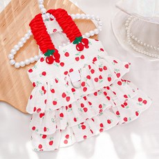 유키고고 반려동물 체리 나시 케이크 원피스, 1개