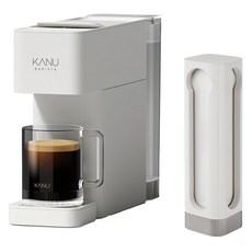 KANU Barista Breeze膠囊咖啡機+塔型膠囊收納盒組, 奶油白(咖啡機), DSB-JY