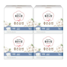 좋은느낌 좋은순면 생리대 날개형, 대형, 16개입, 20개