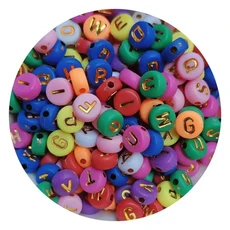 100/200/300/500Pcs 아크릴 혼합 편지 구슬 보석에 대 한 라운드 플랫 느슨한 스페이서 비즈 수 제 Diy 팔, 100PCS, 4 4x7mm-Random Mixed