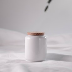 慕晨 寵物骨灰罐 日系雅致木蓋, 1個, 純淨雅致白