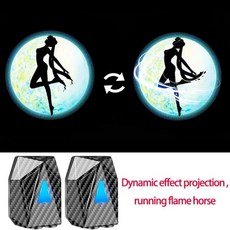 오토바이 도어 라이트 달 위에서 춤추는 무빙 프로젝션 웰컴 램프 자동차 트럭 섀도우 전원, 1개, 기본