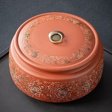 핸드페인팅 자사 도기 헨슨 보이차보관통 옹기 찻잎 선물 세라믹 가정용 보이차보관함