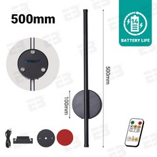 배터리 작동 벽등 USB C 모던 무선 조명 충전식 4400mAh 실내 거실용, 01 50cm, 01 빠른, 01 Infinite dimming