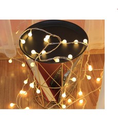 K&C LIFESTYLE 質感圓球燈 LED燈串 暖白光 600公分40顆 電池/USB款 裝飾氣氛燈, 1個, 【圓球燈】-電池款（長亮+閃爍）,600公分40顆燈, 暖白