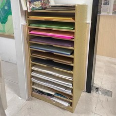 종이 보관함 수납함 세로형 4절 지류함 도화지 정리함, 1개, C. 메이플 우드 60 x 40x80cm 8단