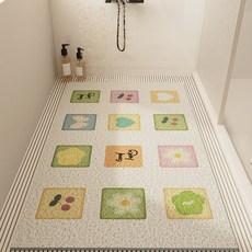 卡通風浴室絲圈地墊淋浴房防摔防滑pvc地墊 60x90cm