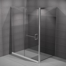 【海夫健康生活館】ITAI一太 皇冠5248 無/單緩衝式淋浴門 鋁合金 二門轉角 強化玻璃8mm, 1個, 無緩衝式淋浴門,寬100X100cm