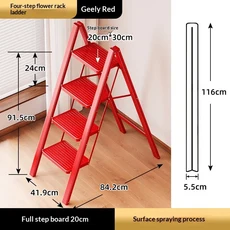 가정용 알루미늄 텔레스코픽 접이식 사다리 3단 4단 안정적인 미끄럼 방지 플랫폼 실내용 소형 스툴, 01 style 6