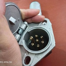 臺灣出貨 貨車卡車牽引線 七孔插頭 七芯螺旋電線 插座 半掛車車廂電源線插頭, 1個, 七芯插座一隻