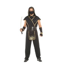 大人忍者服裝 - 神秘黑金男忍者, 1個